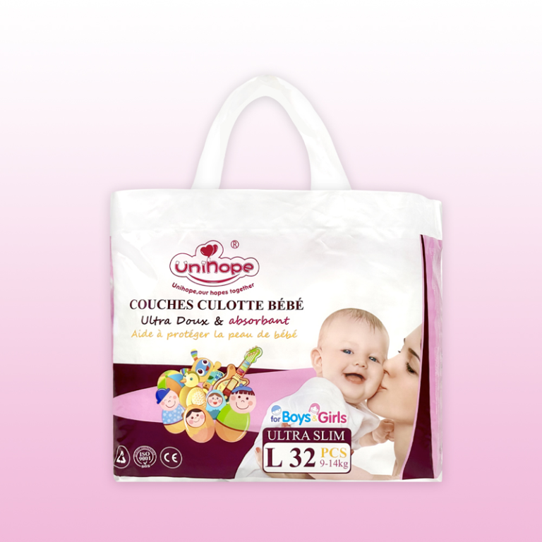 Unihope Pink And Purple Baby Diapers L